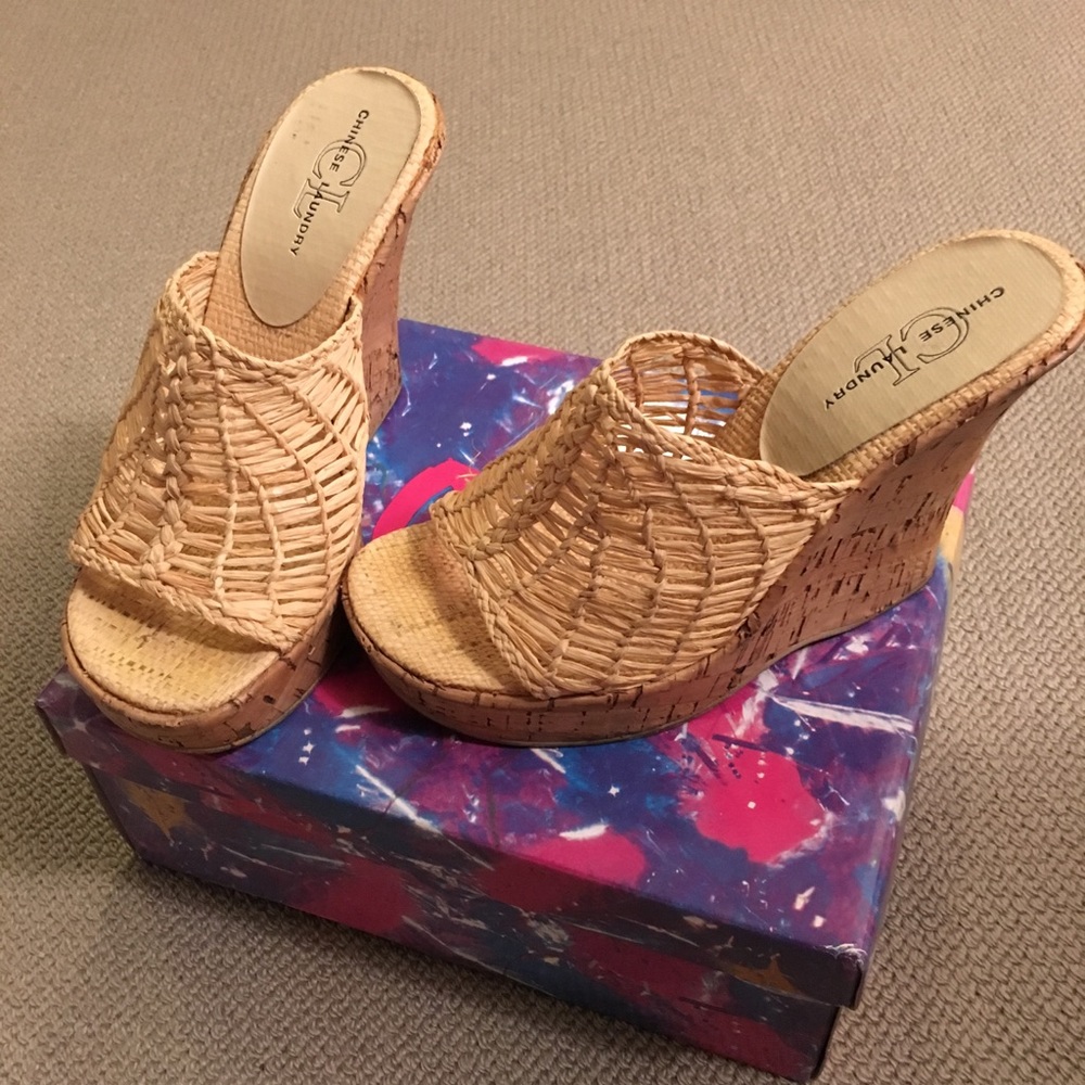 Chinese Laundry “Annie” Raffia Wedges